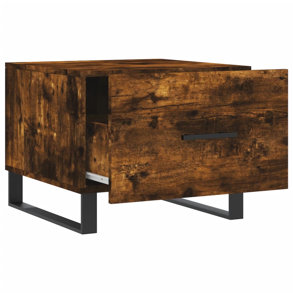 Salongbord 2 stk røkt eik 50x50x40 cm konstruert tre