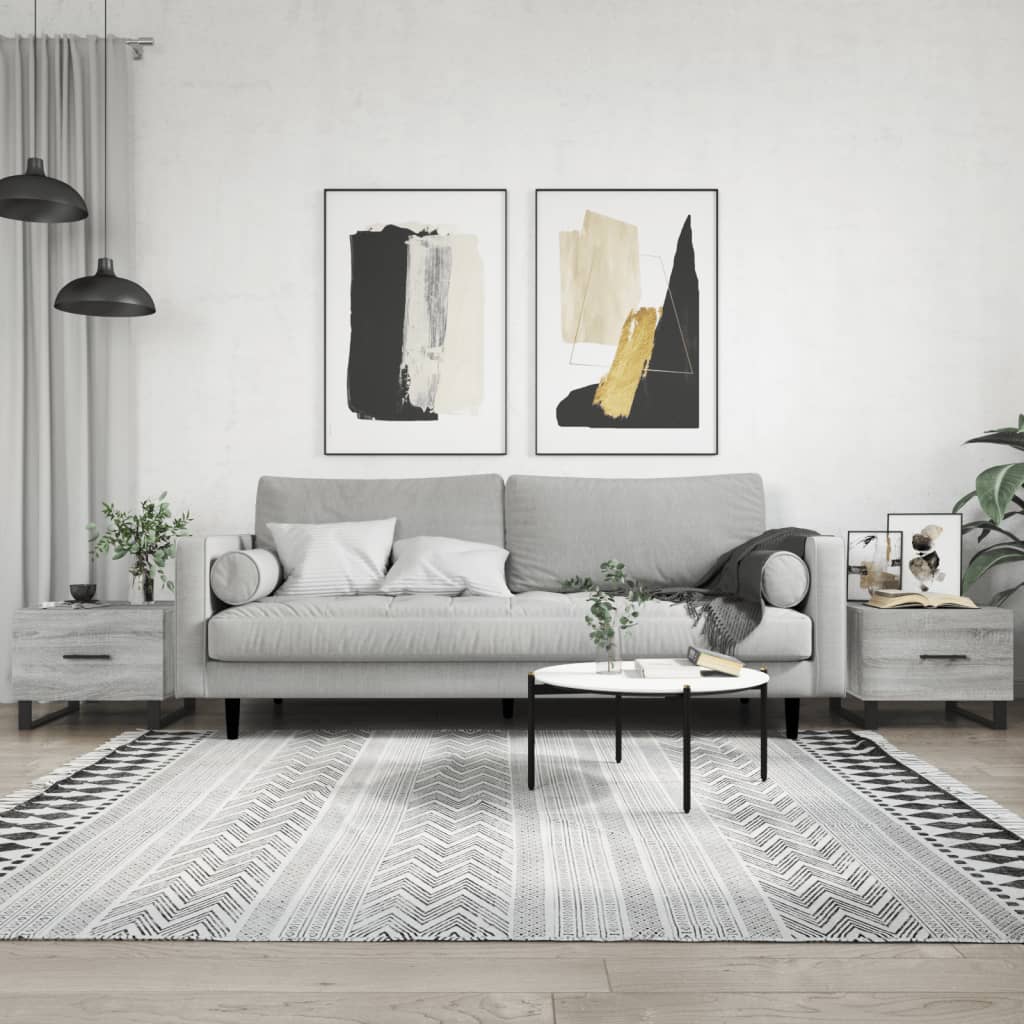 Salongbord 2 stk grå sonoma 50x50x40 cm konstruert tre