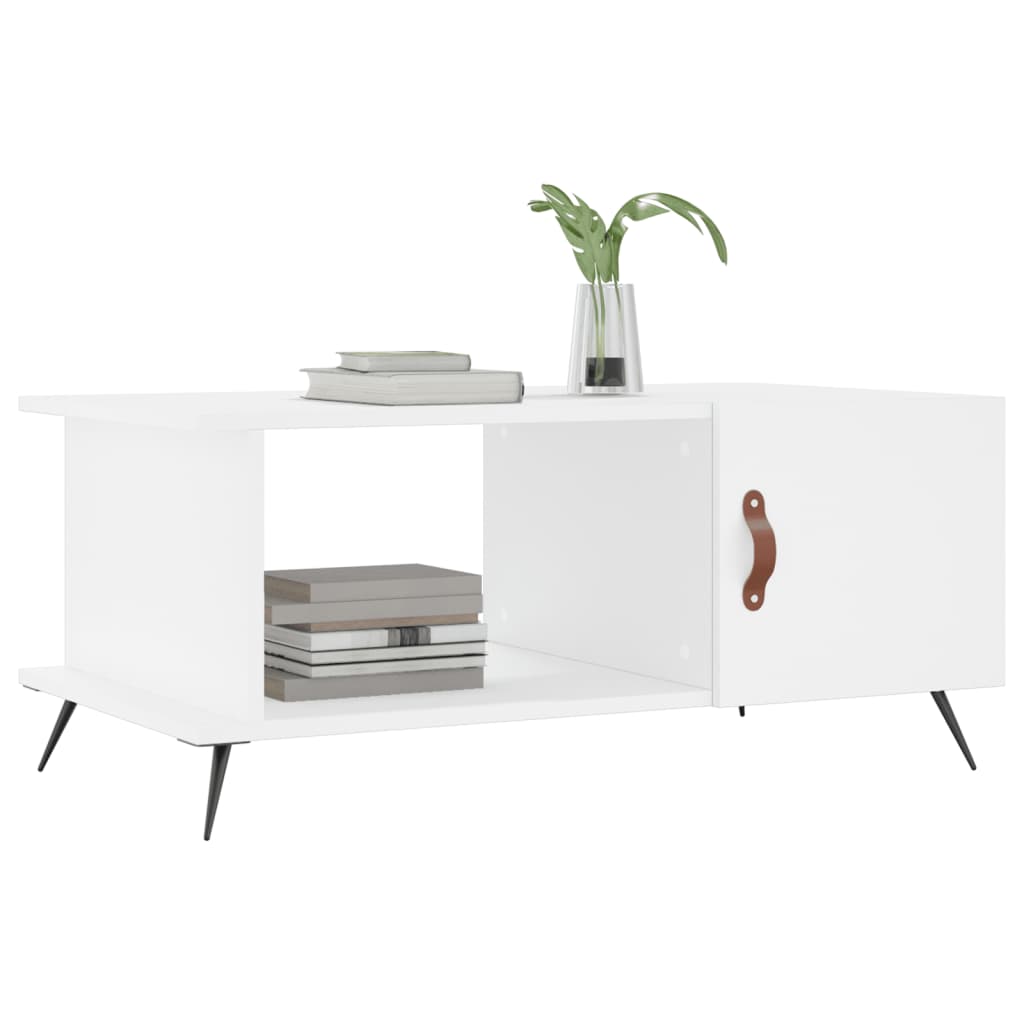 Salongbord hvit 90x50x40 cm konstruert tre