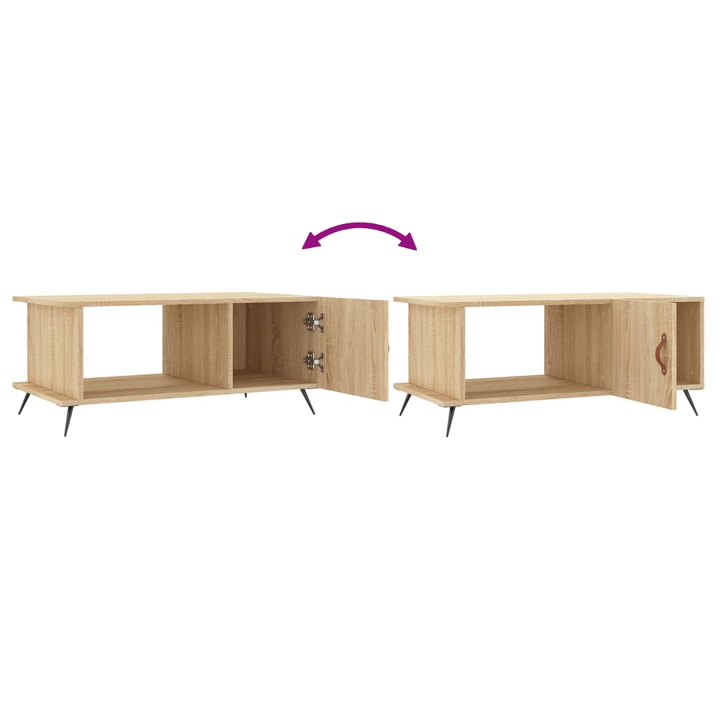 Salongbord sonoma eik 90x50x40 cm konstruert tre