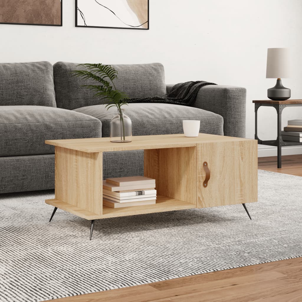 Salongbord sonoma eik 90x50x40 cm konstruert tre