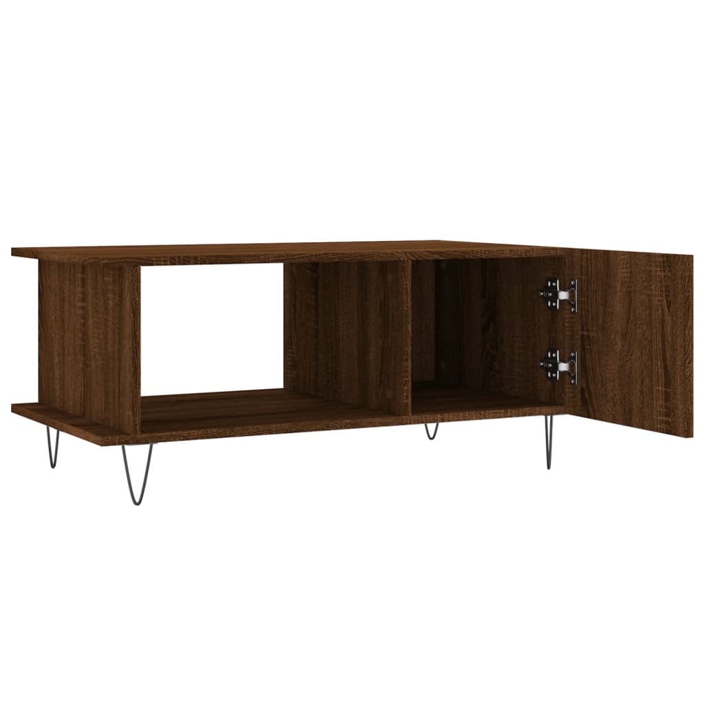 Salongbord brun eik 90x50x40 cm konstruert tre