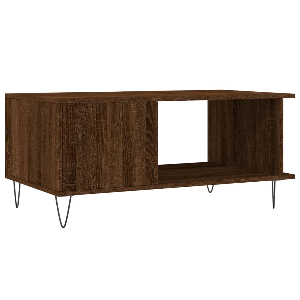 Salongbord brun eik 90x50x40 cm konstruert tre