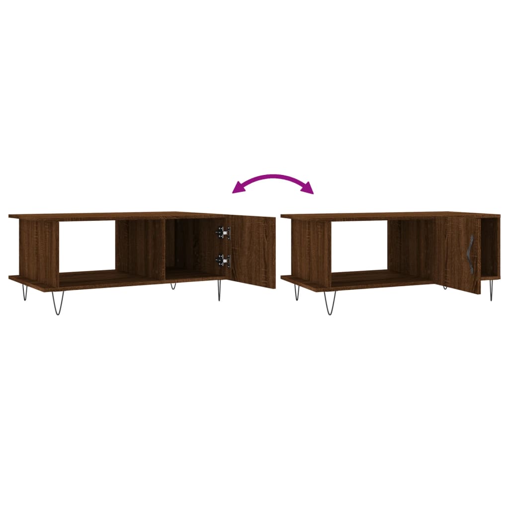 Salongbord brun eik 90x50x40 cm konstruert tre