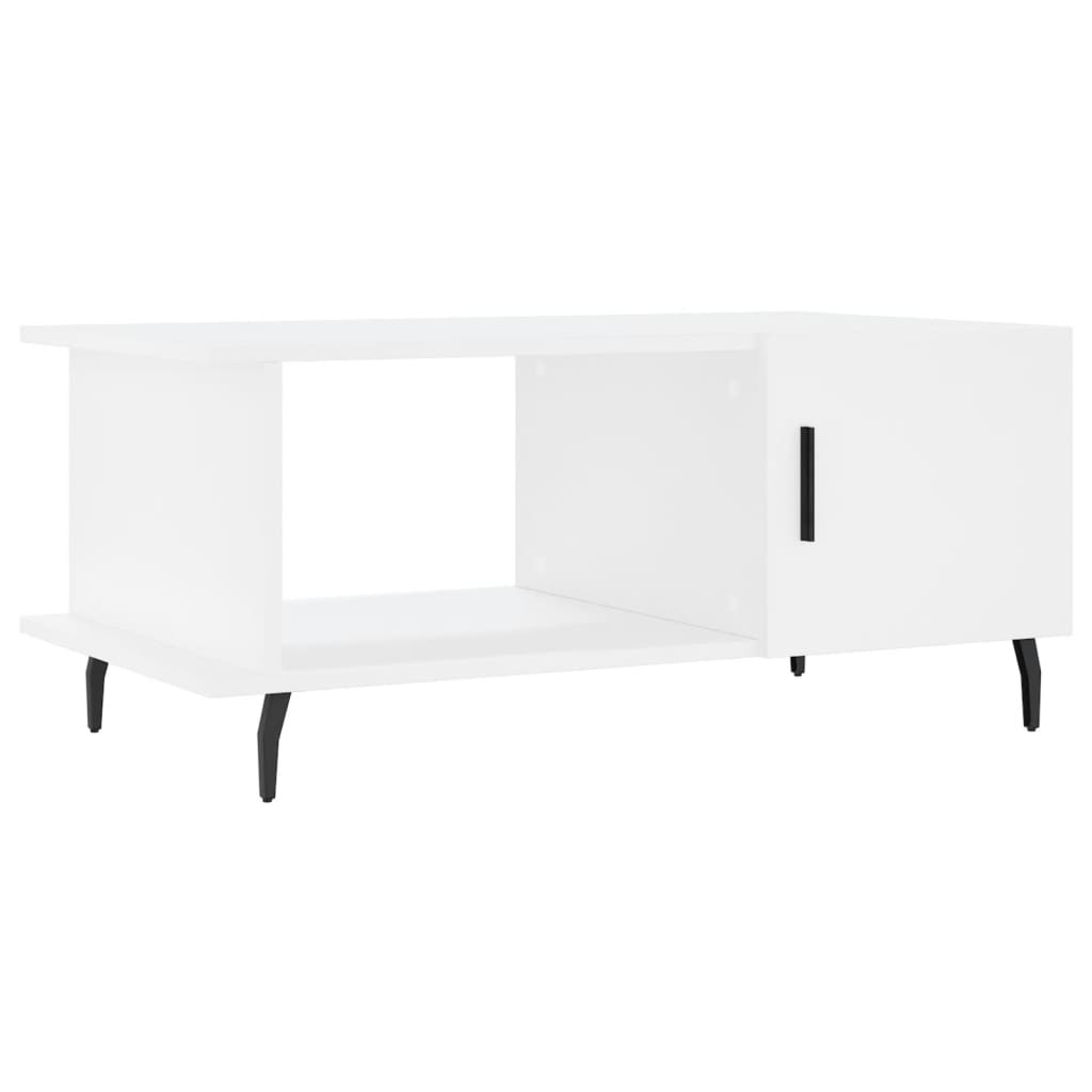 Salongbord hvit 90x50x40 cm konstruert tre