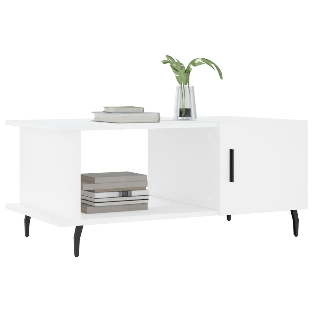 Salongbord hvit 90x50x40 cm konstruert tre