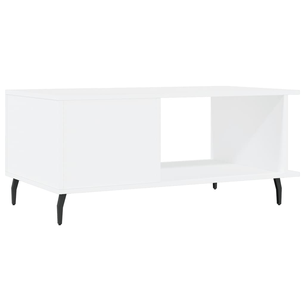 Salongbord hvit 90x50x40 cm konstruert tre