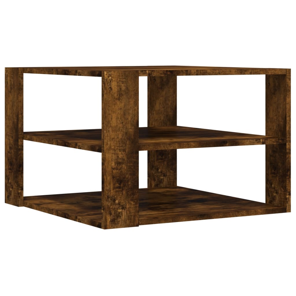 Salongbord røkt eik 59,5x59,5x40 cm konstruert tre
