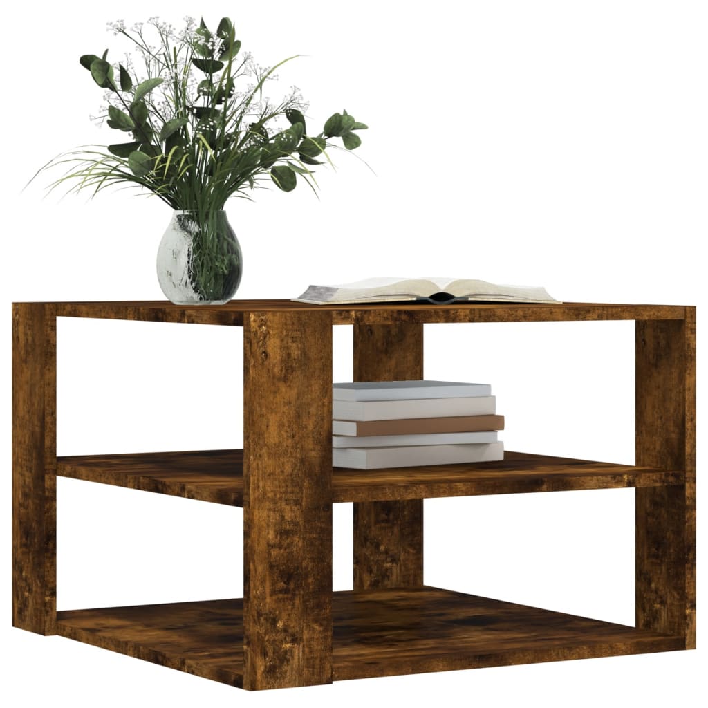 Salongbord røkt eik 59,5x59,5x40 cm konstruert tre