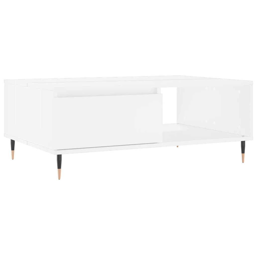 Salongbord hvit 90x60x35 cm konstruert tre