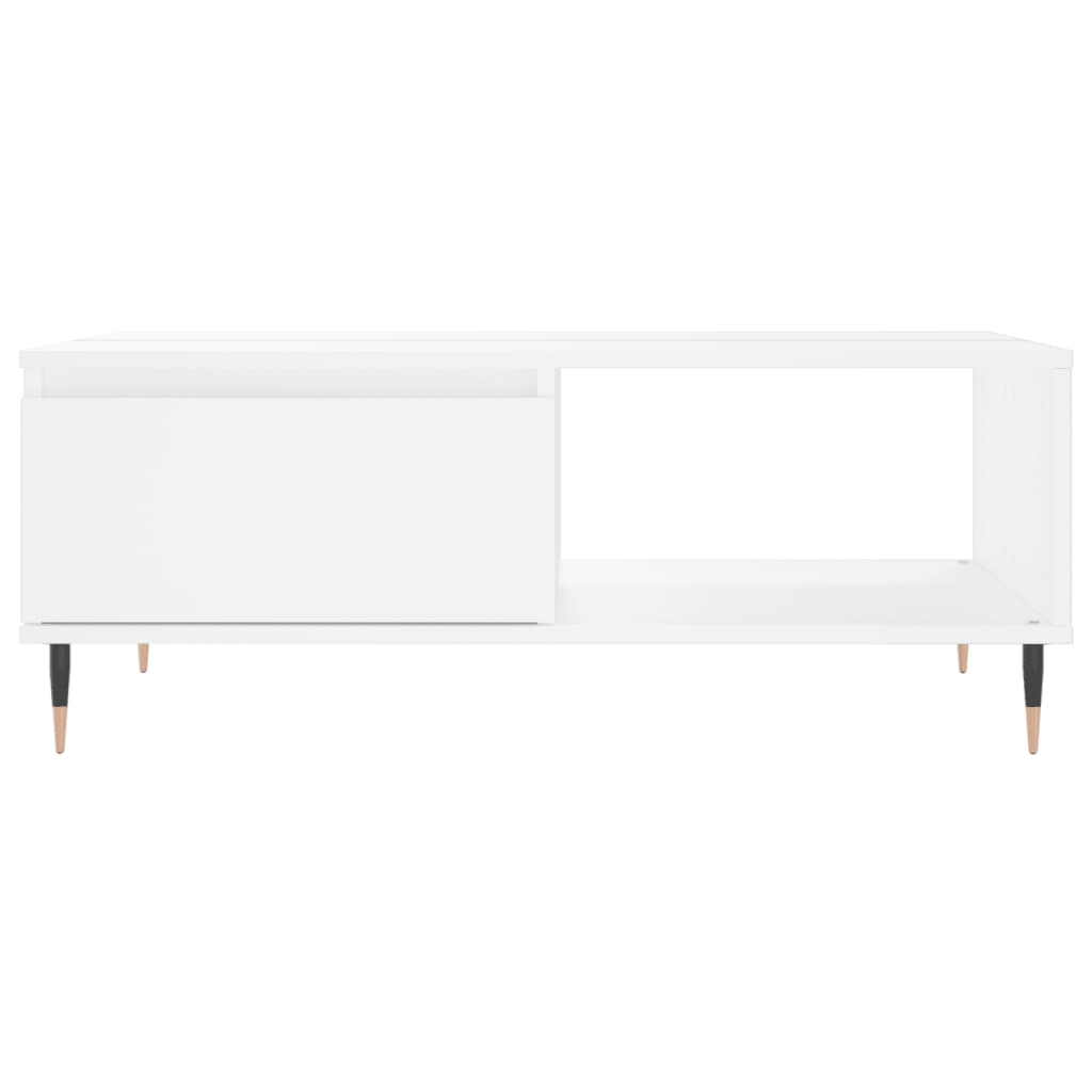 Salongbord hvit 90x60x35 cm konstruert tre