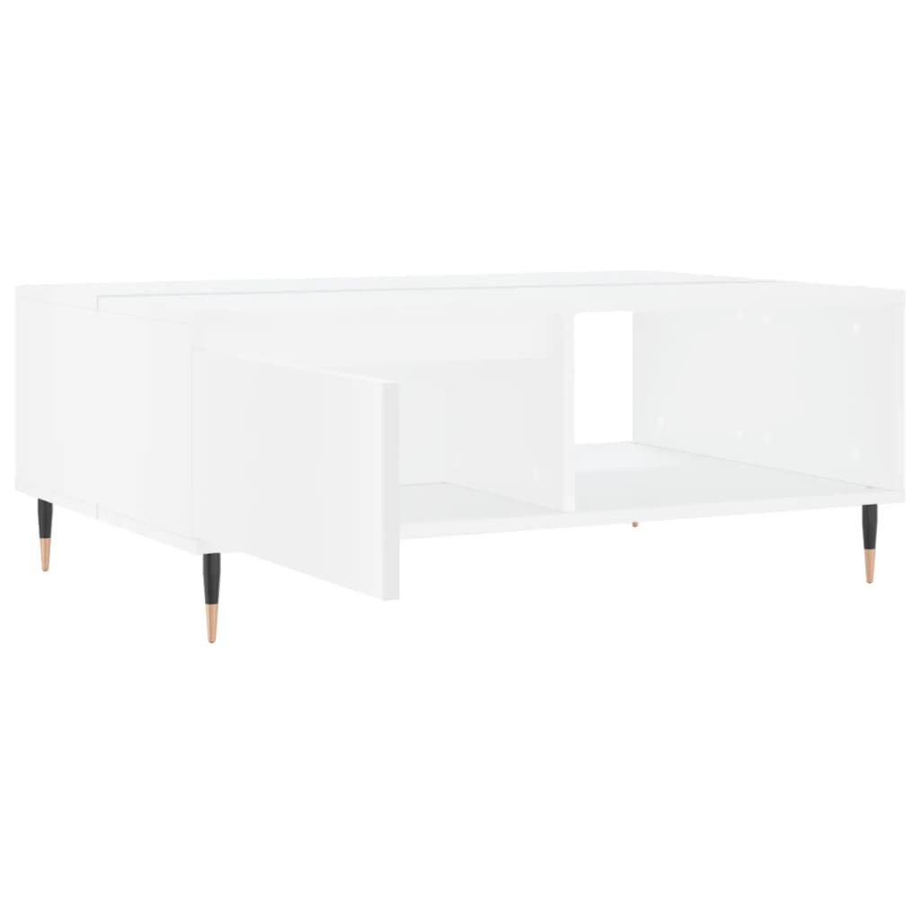 Salongbord hvit 90x60x35 cm konstruert tre