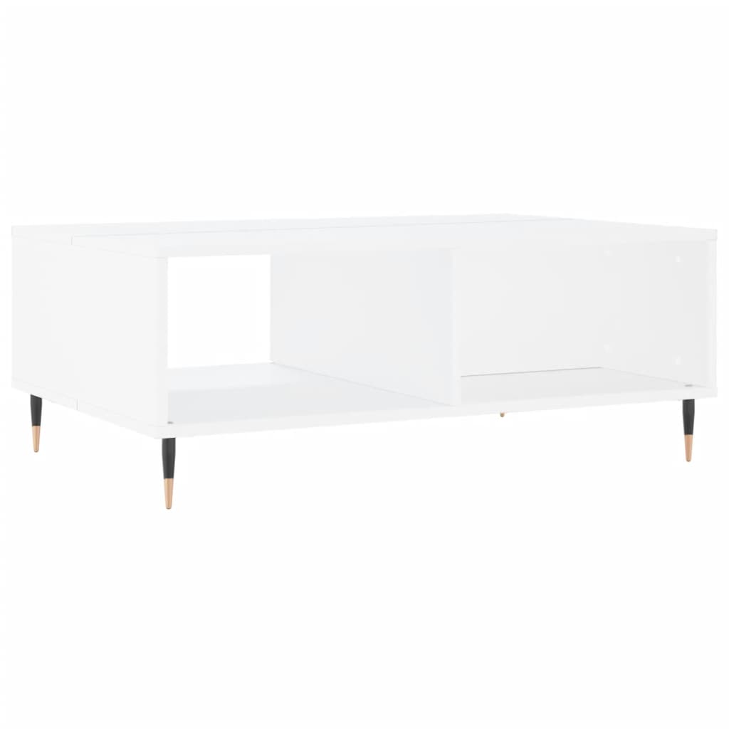 Salongbord hvit 90x60x35 cm konstruert tre