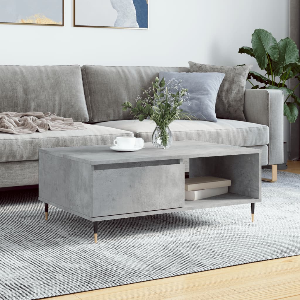 Salongbord betonggrå 90x60x35 cm konstruert tre