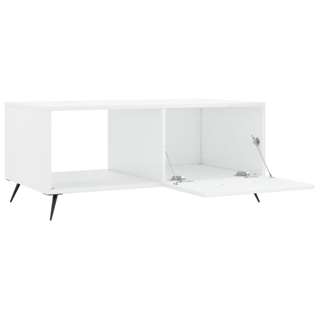 Salongbord høyglans hvit 90x50x40 cm konstruert tre