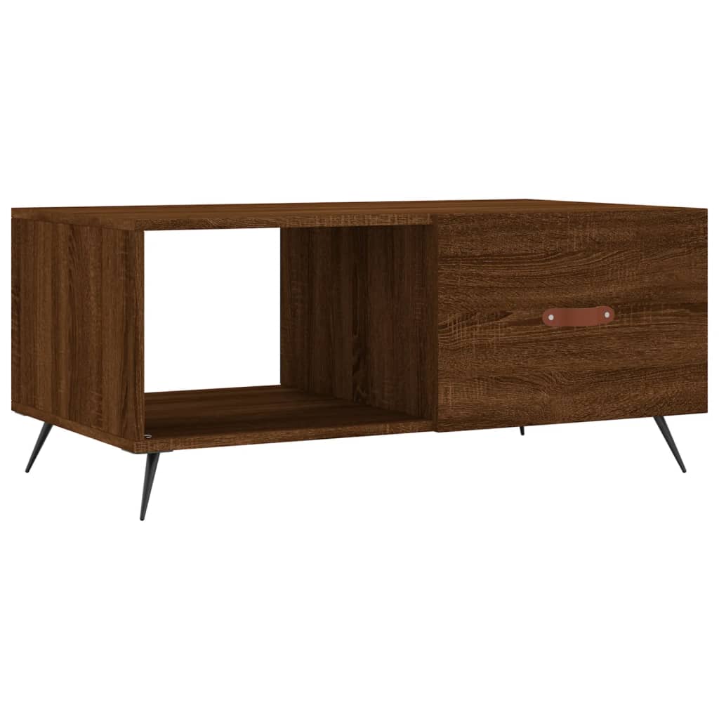 Salongbord brun eik 90x50x40 cm konstruert tre
