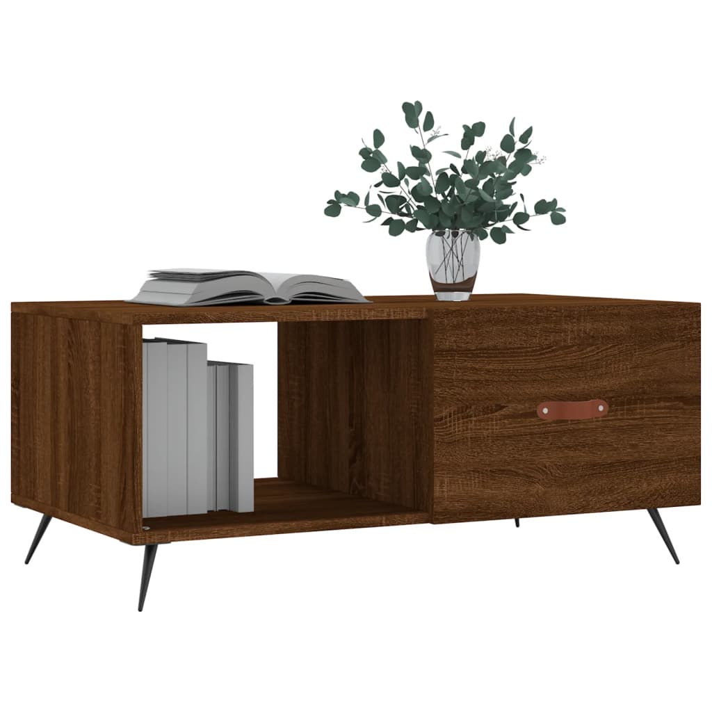 Salongbord brun eik 90x50x40 cm konstruert tre
