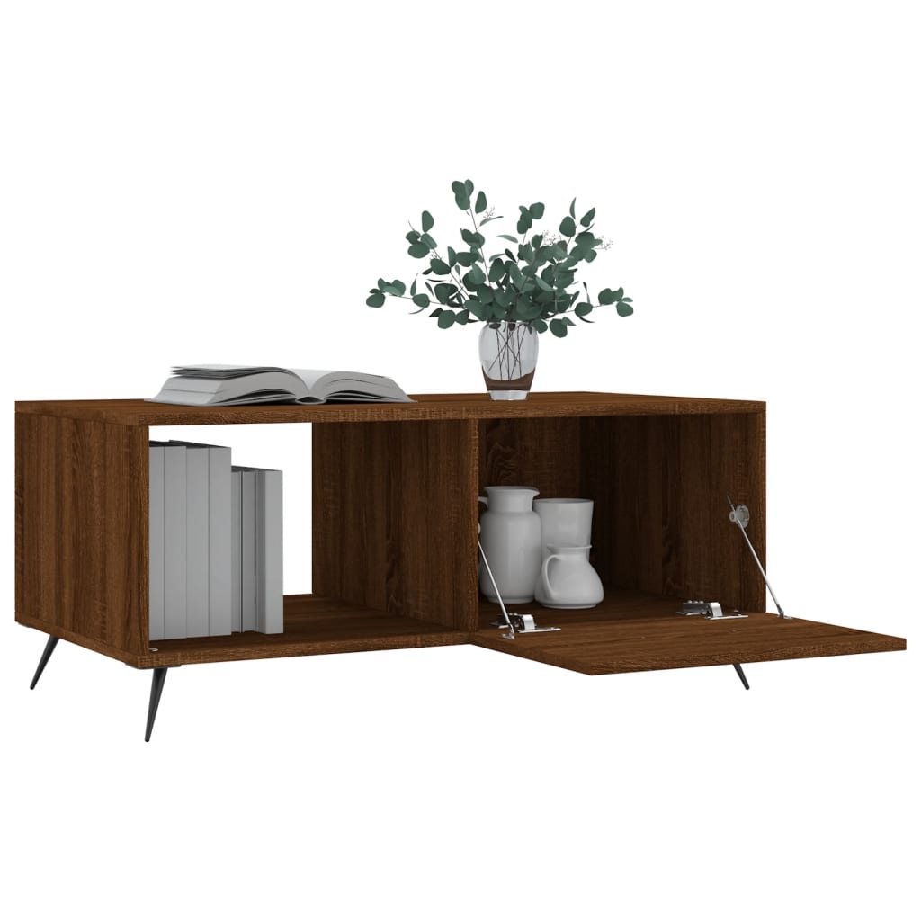 Salongbord brun eik 90x50x40 cm konstruert tre