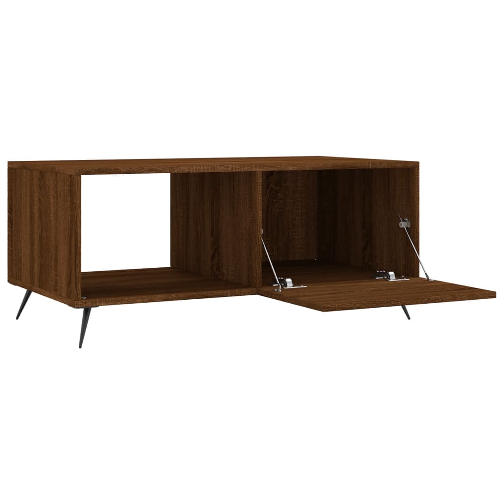 Salongbord brun eik 90x50x40 cm konstruert tre