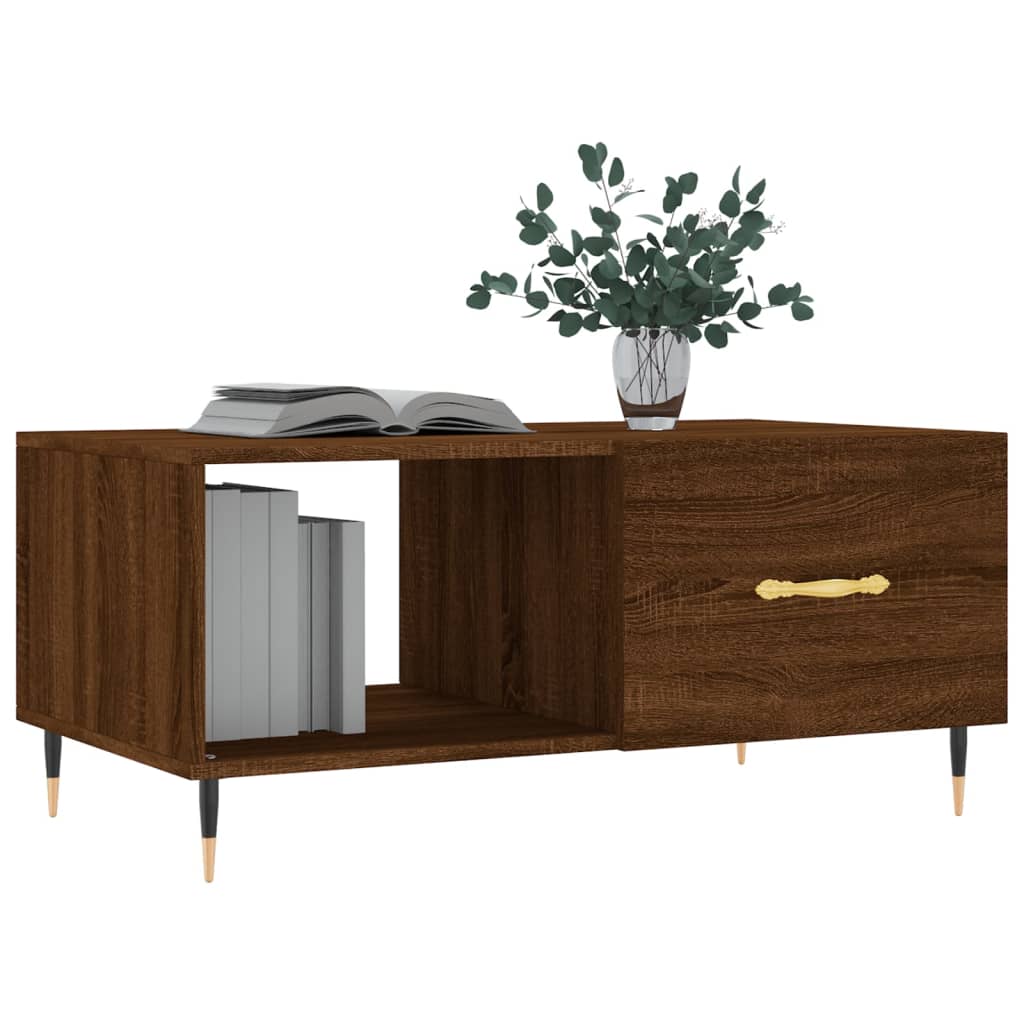 Salongbord brun eik 90x50x40 cm konstruert tre