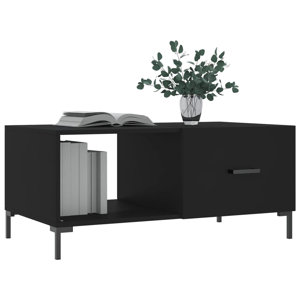 Salongbord svart 90x50x40 cm konstruert tre