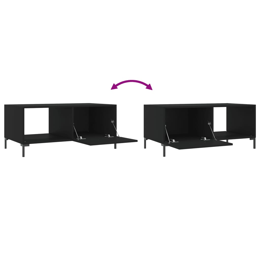 Salongbord svart 90x50x40 cm konstruert tre