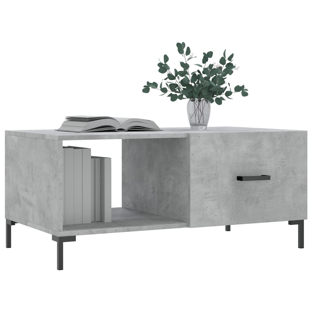 Salongbord betonggrå 90x50x40 cm konstruert tre