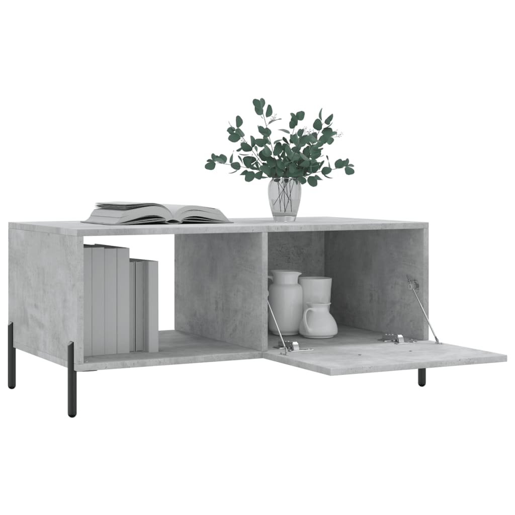 Salongbord betonggrå 90x50x40 cm konstruert tre