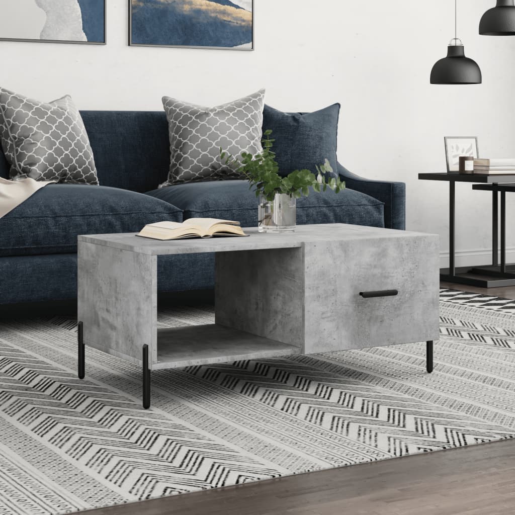 Salongbord betonggrå 90x50x40 cm konstruert tre