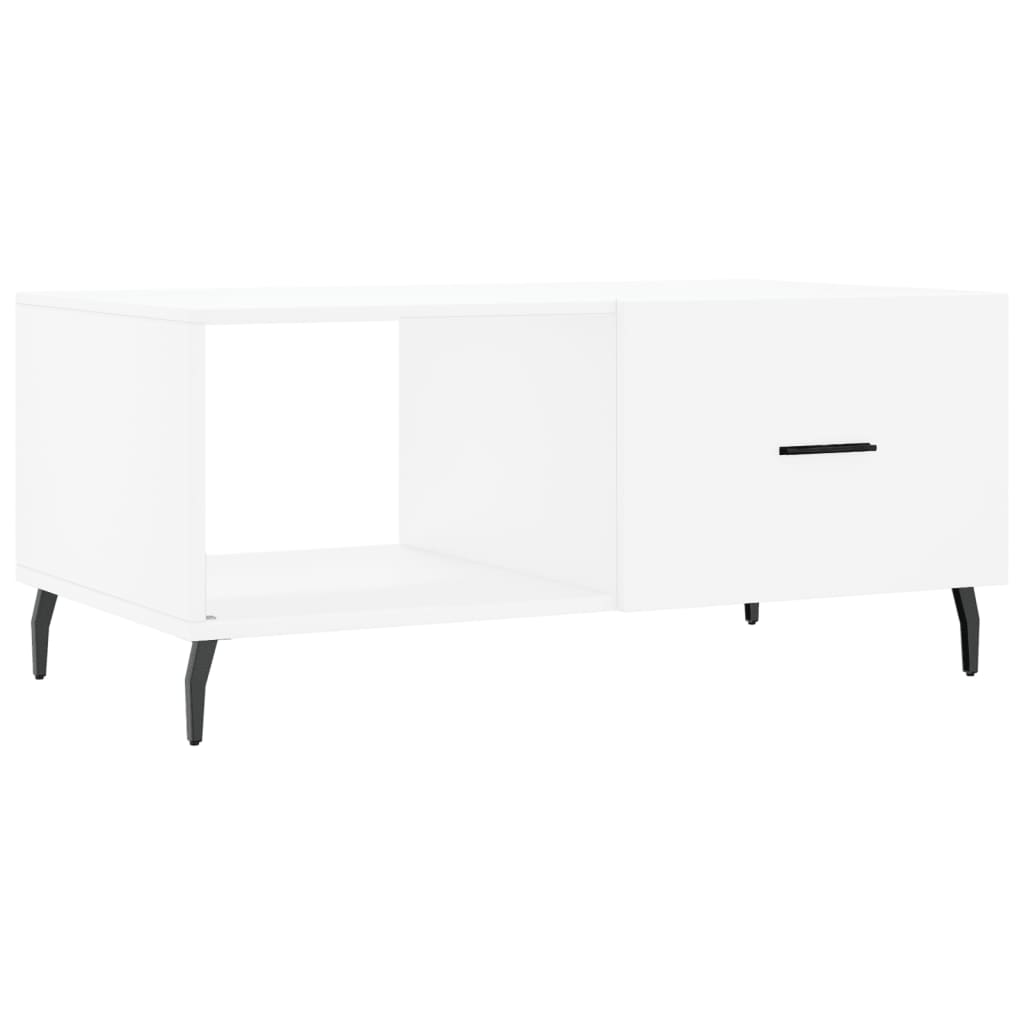 Salongbord hvit 90x50x40 cm konstruert tre