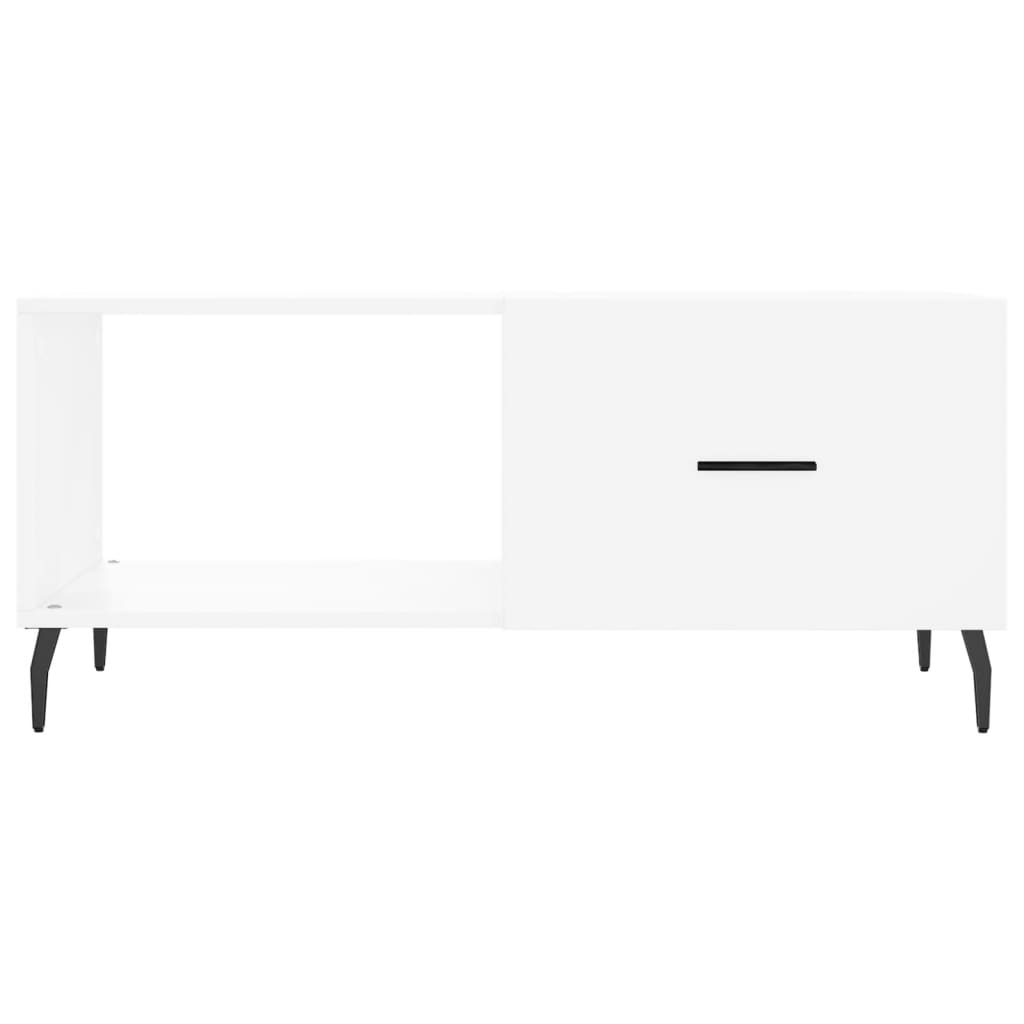 Salongbord hvit 90x50x40 cm konstruert tre