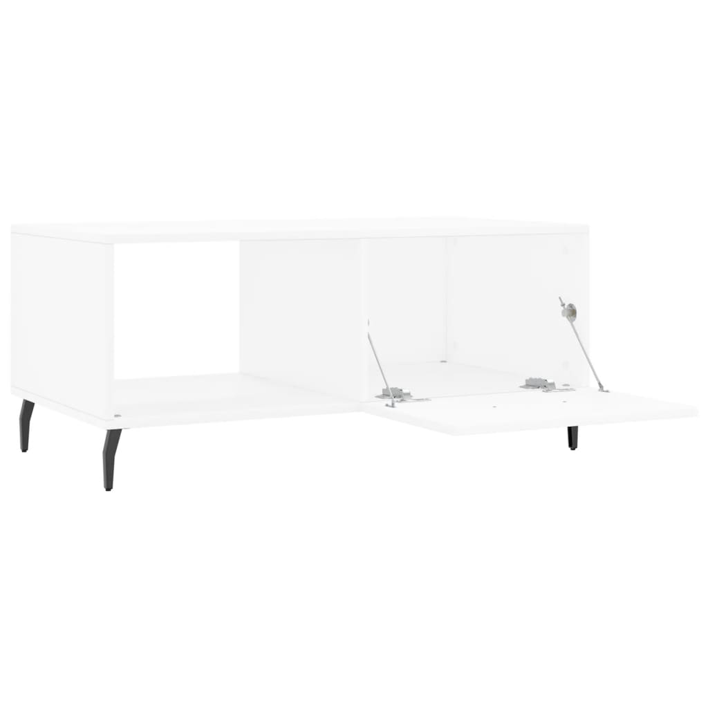 Salongbord hvit 90x50x40 cm konstruert tre