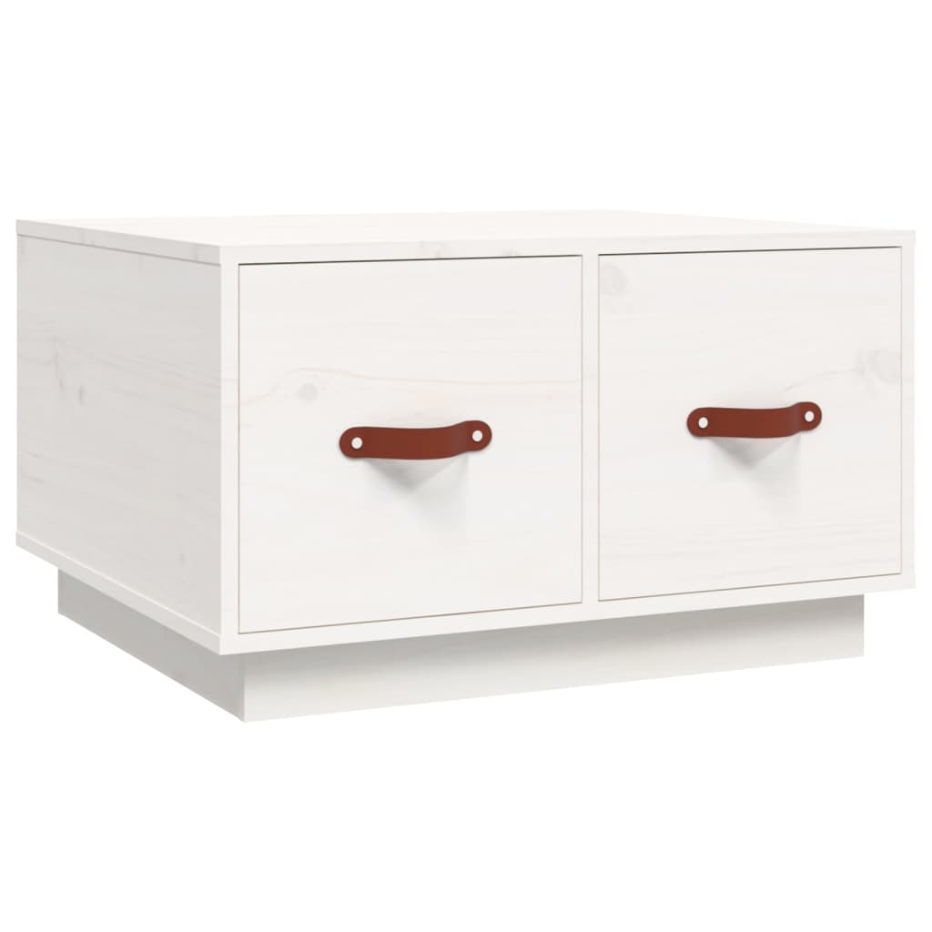 Salongbord hvit 60x53x35 cm heltre furu