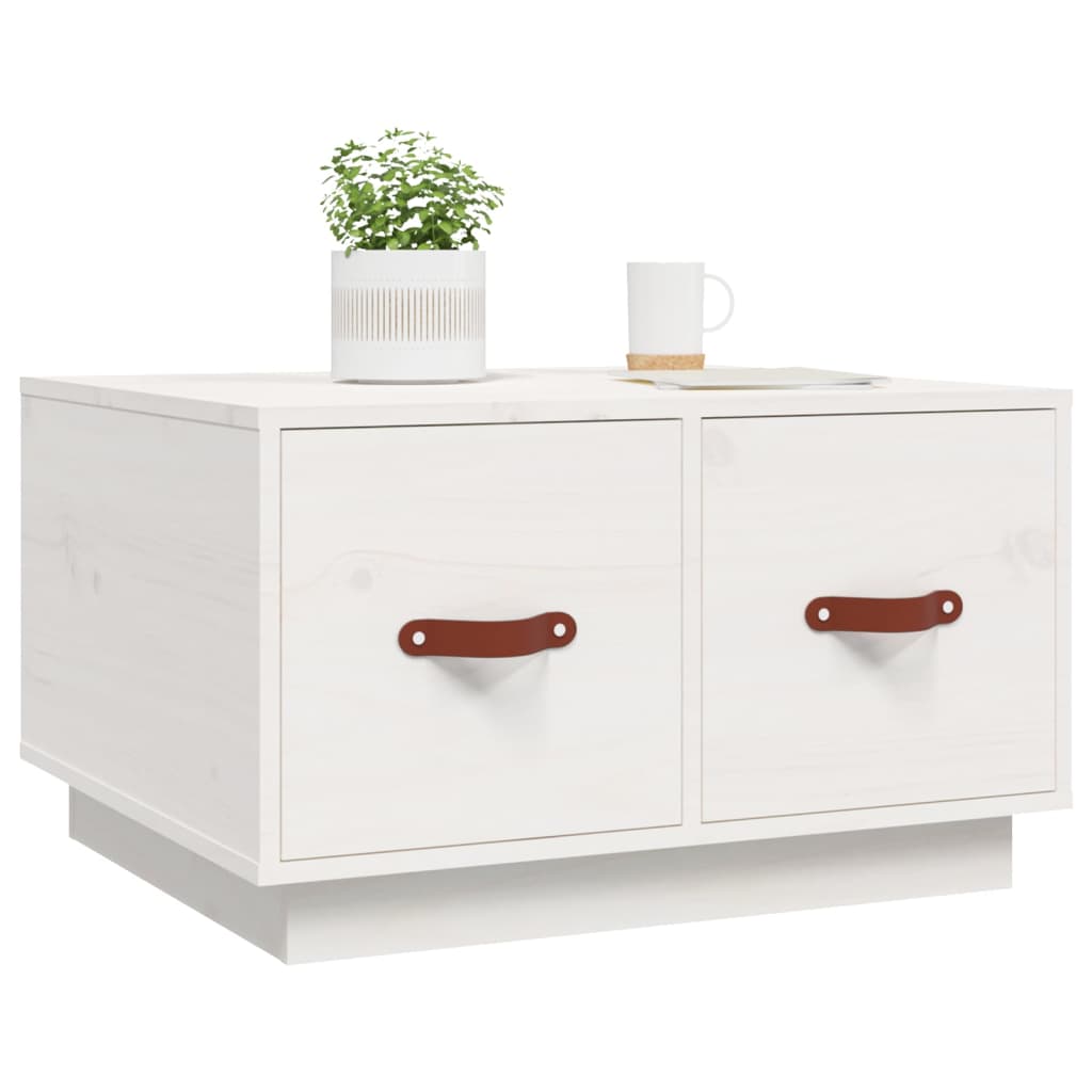 Salongbord hvit 60x53x35 cm heltre furu