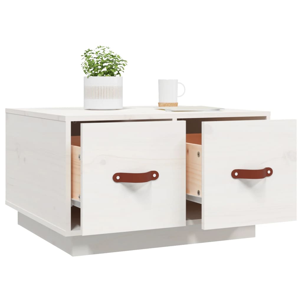 Salongbord hvit 60x53x35 cm heltre furu