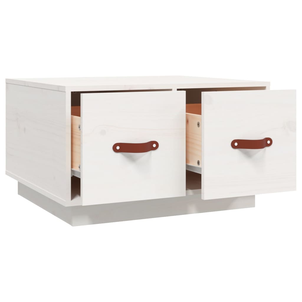 Salongbord hvit 60x53x35 cm heltre furu