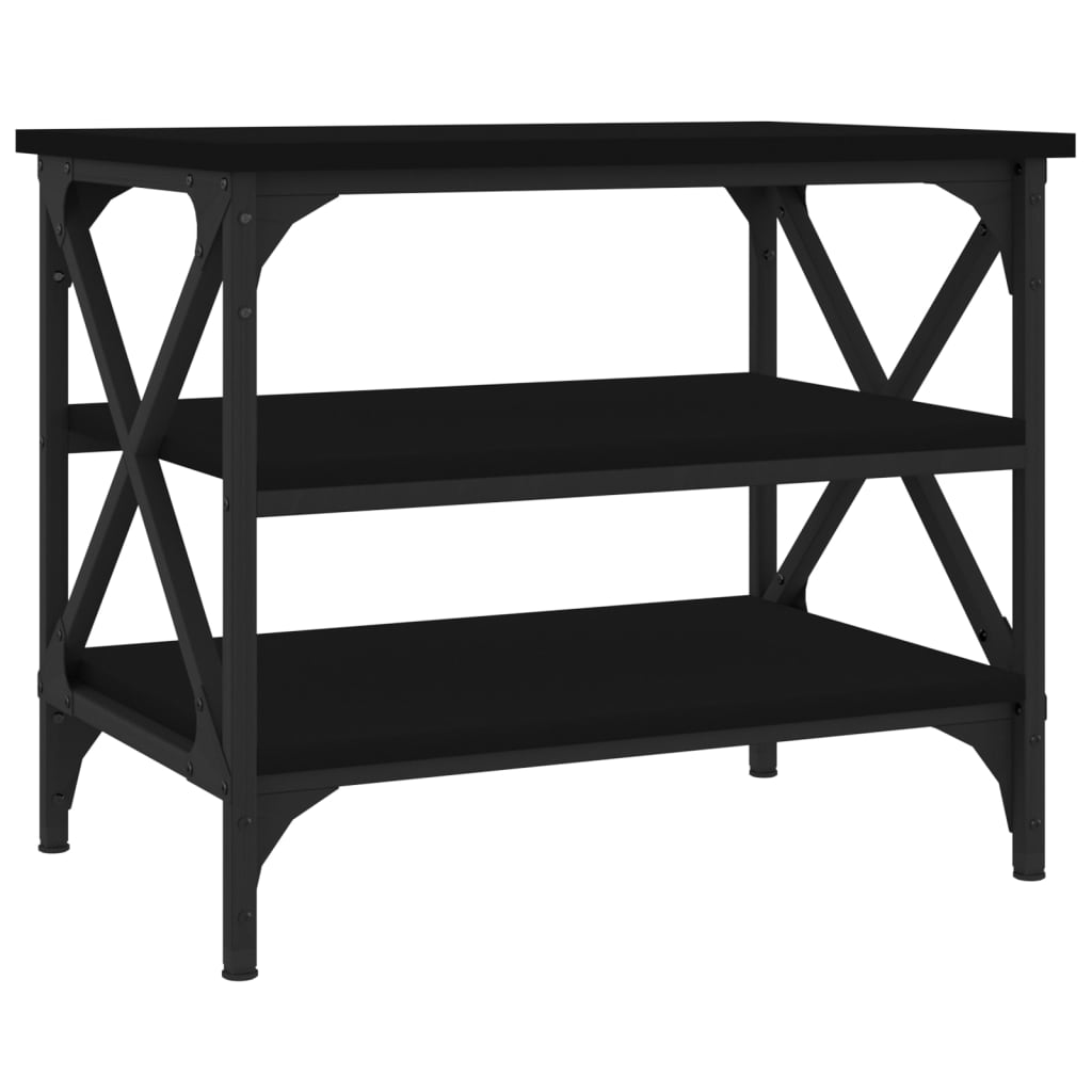 Sidebord svart 55x38x45 cm konstruert tre