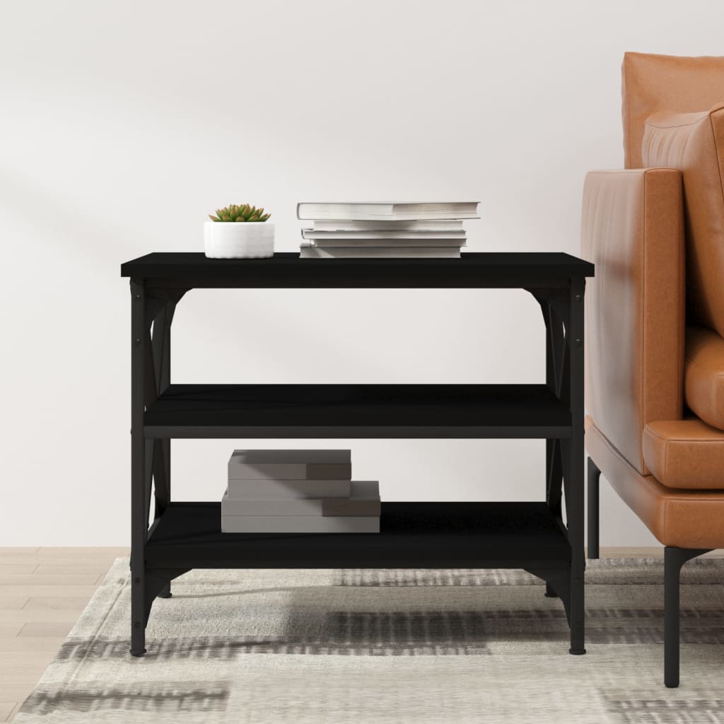 Sidebord svart 55x38x45 cm konstruert tre