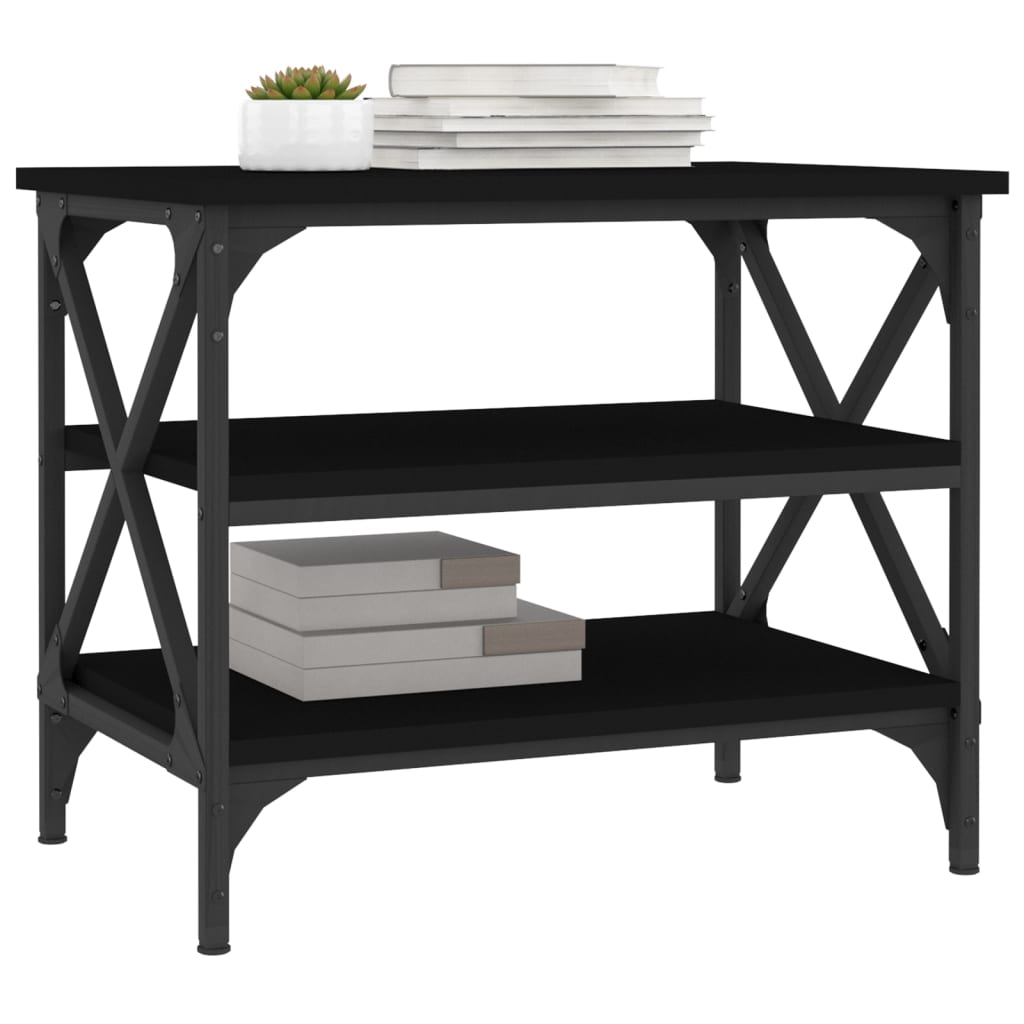 Sidebord svart 55x38x45 cm konstruert tre