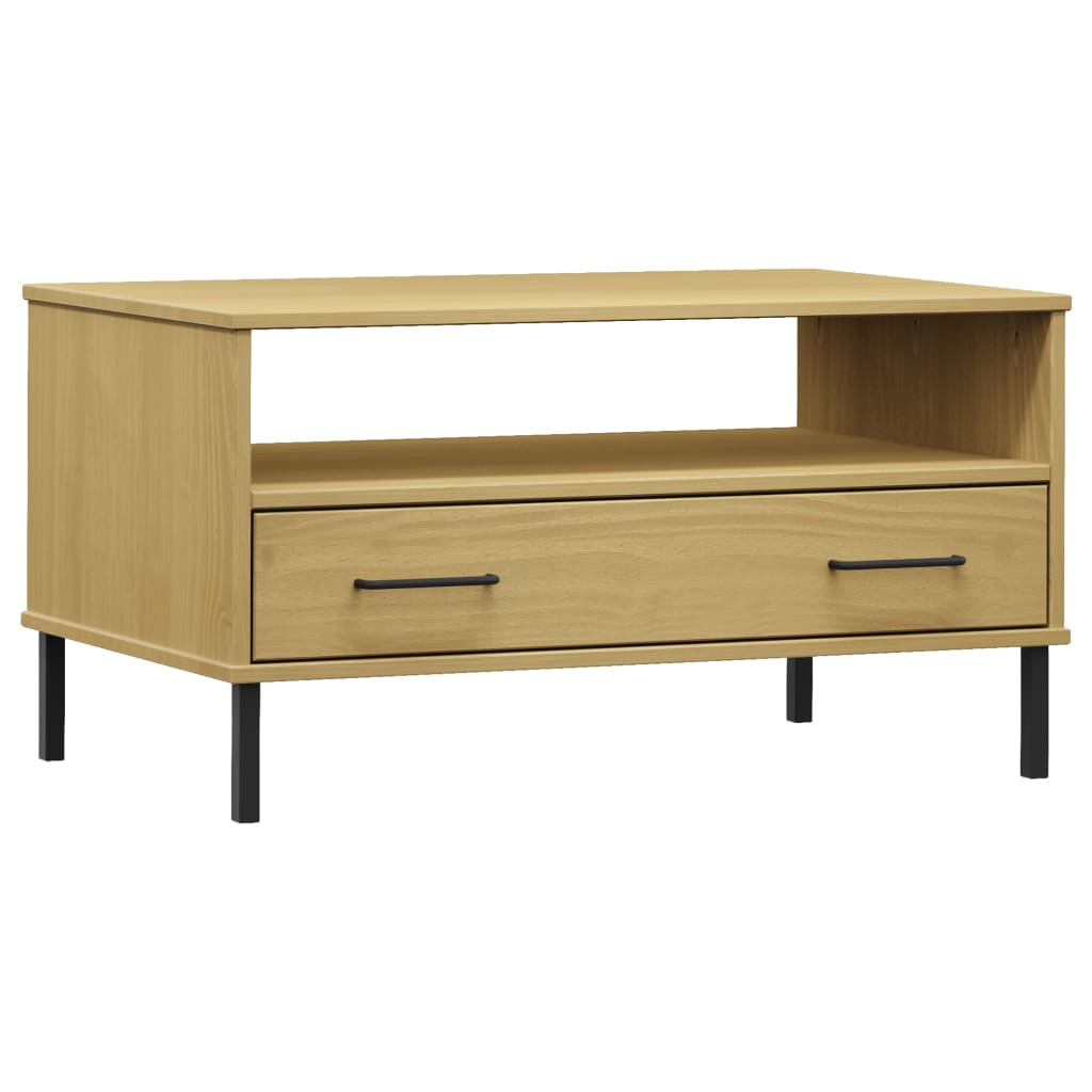 Salongbord med metallben brun 85x50x45 cm heltre OSLO