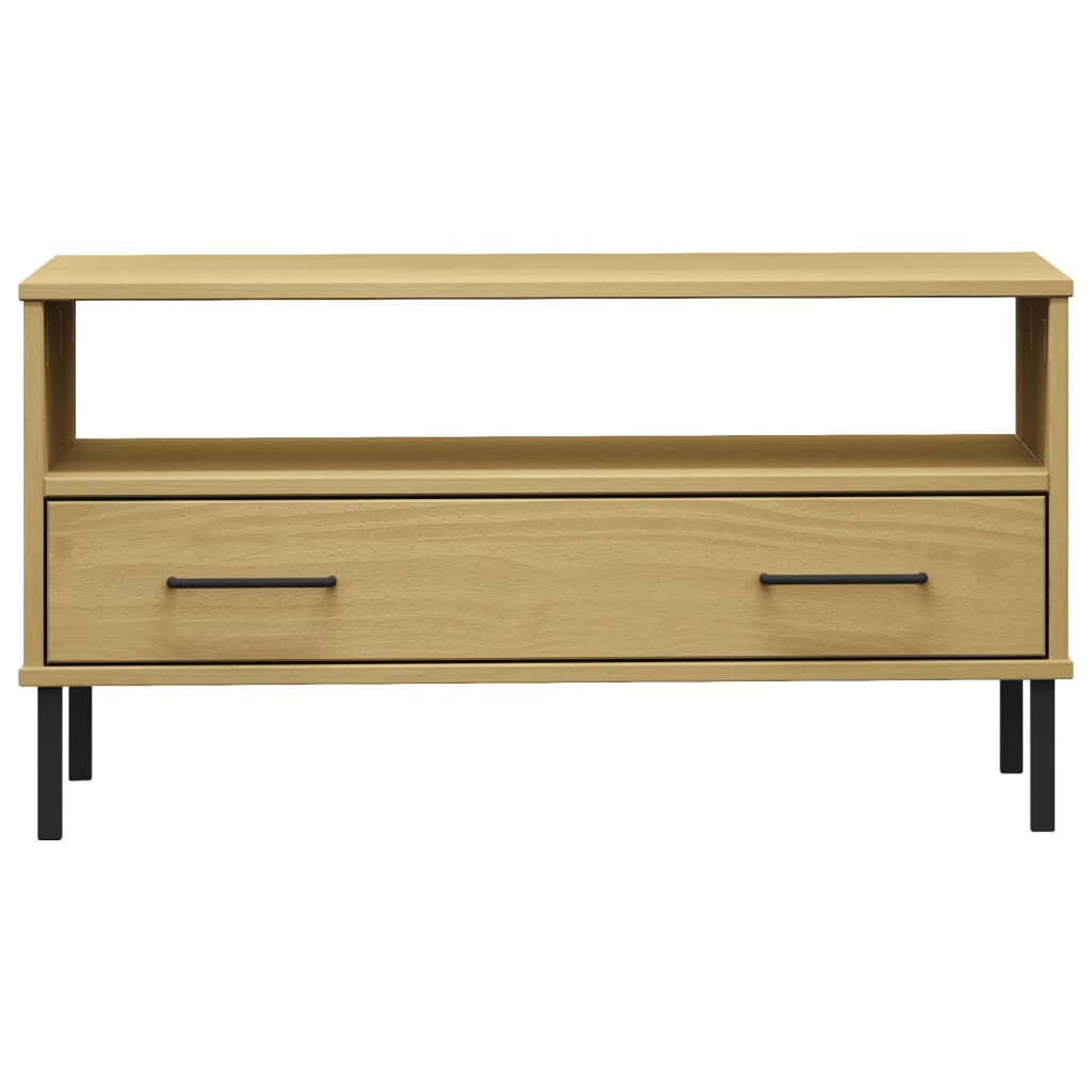 Salongbord med metallben brun 85x50x45 cm heltre OSLO