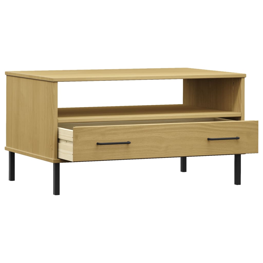 Salongbord med metallben brun 85x50x45 cm heltre OSLO