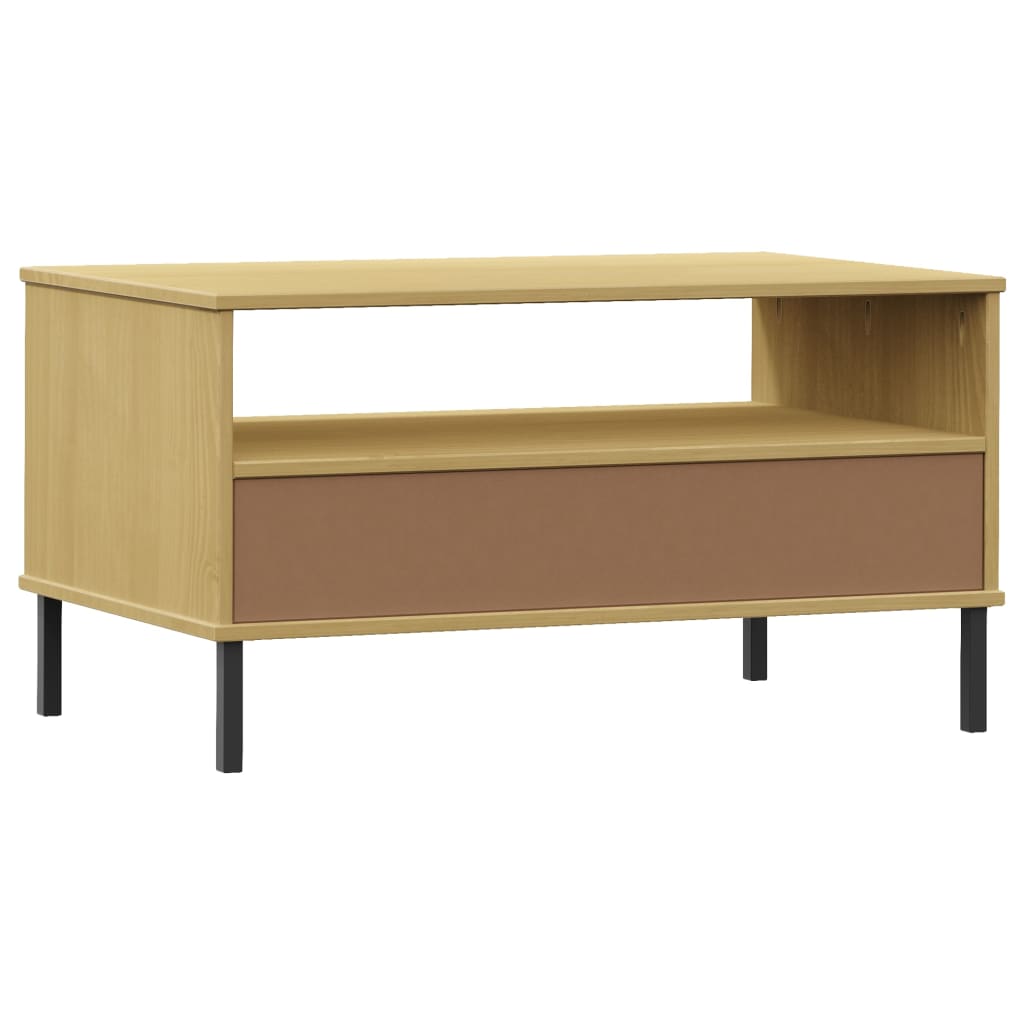 Salongbord med metallben brun 85x50x45 cm heltre OSLO