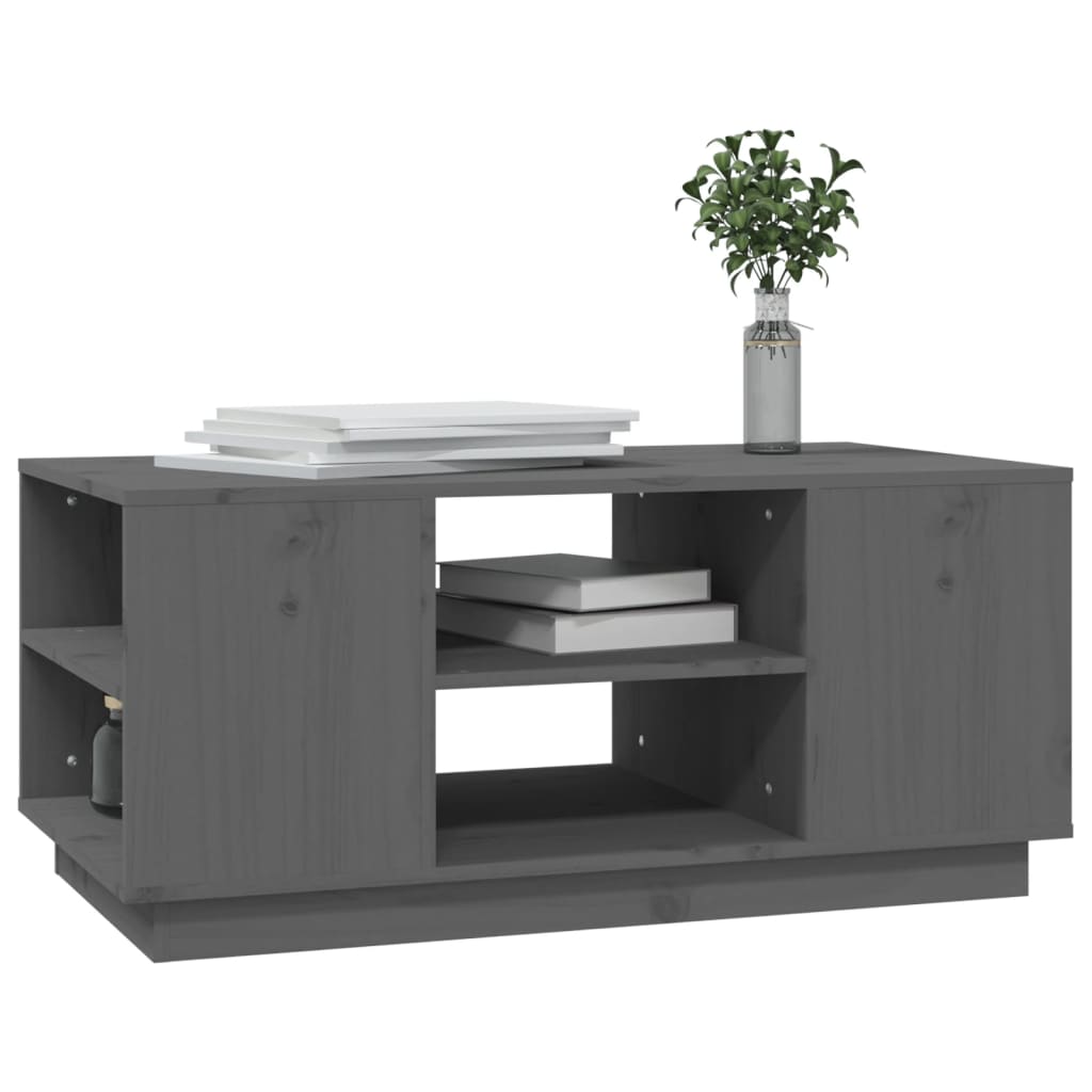 Salongbord grå 90x49x40,5 cm heltre furu
