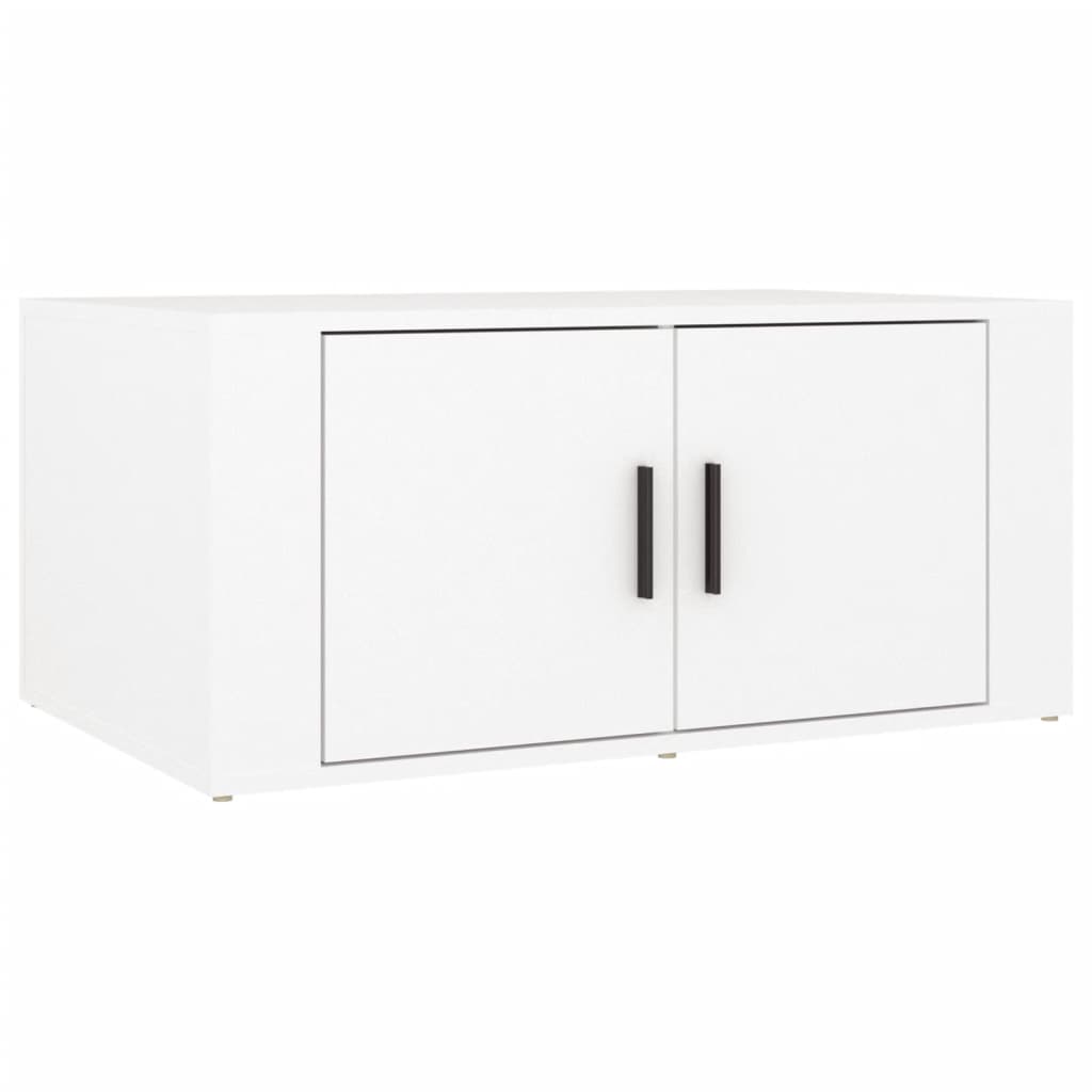 Salongbord hvit 80x50x36 cm konstruert tre