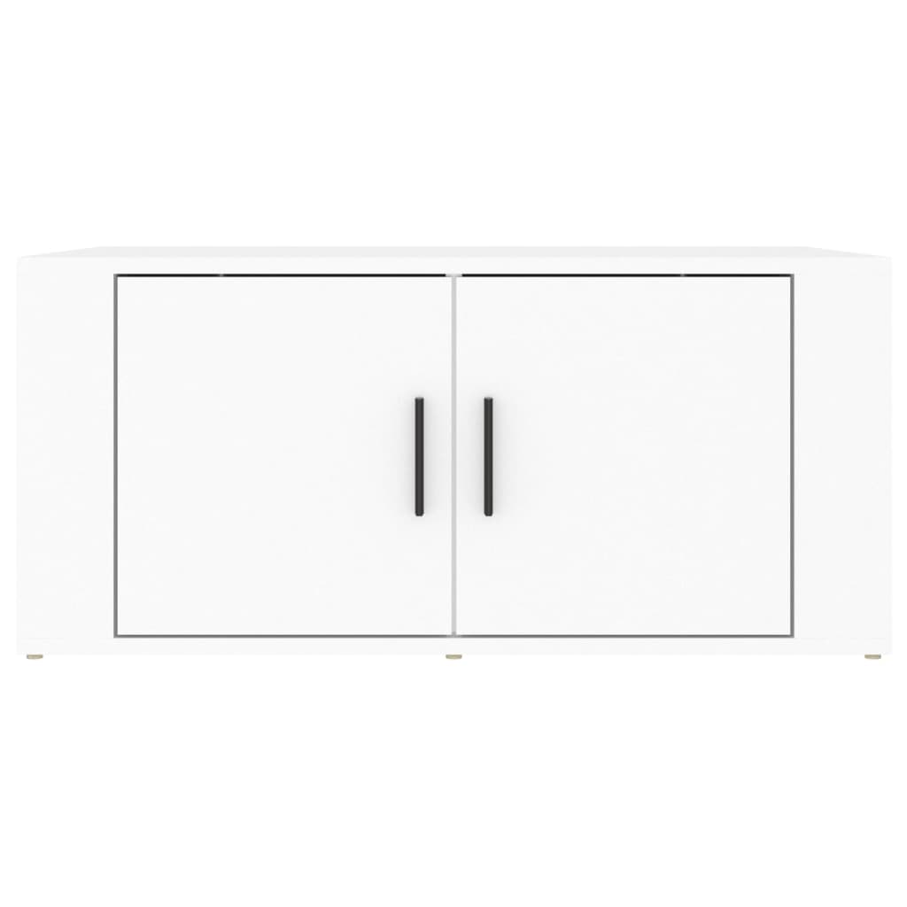 Salongbord hvit 80x50x36 cm konstruert tre