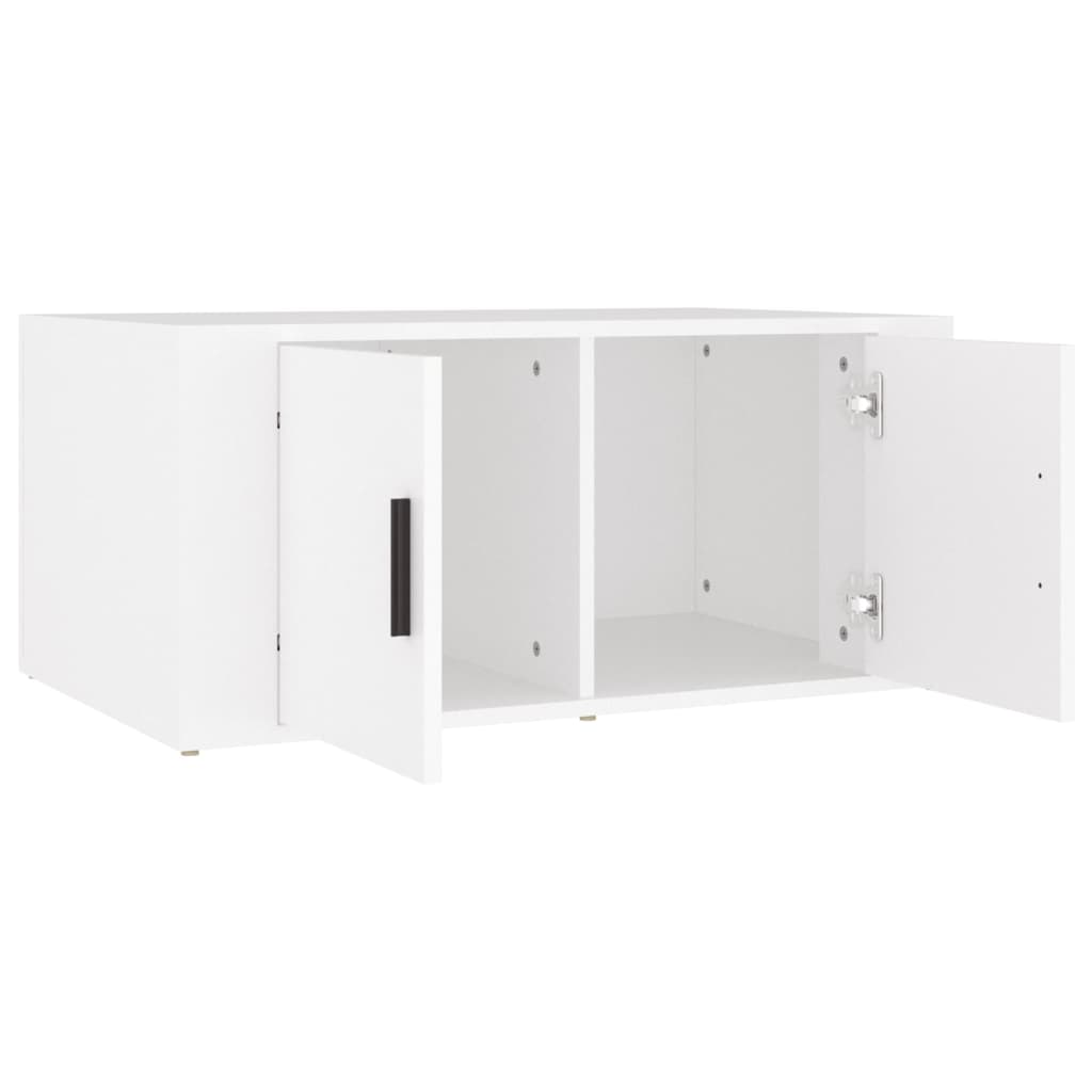 Salongbord hvit 80x50x36 cm konstruert tre