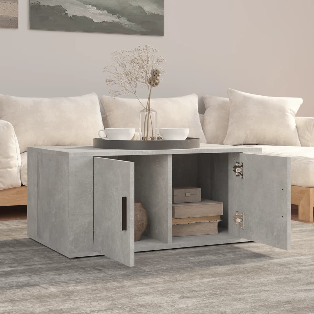 Salongbord betonggrå 80x50x36 cm konstruert tre