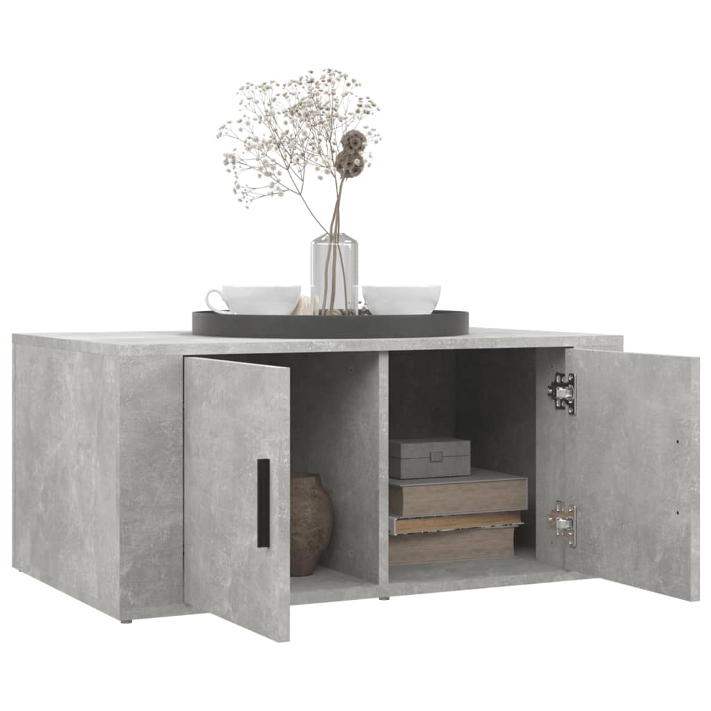 Salongbord betonggrå 80x50x36 cm konstruert tre