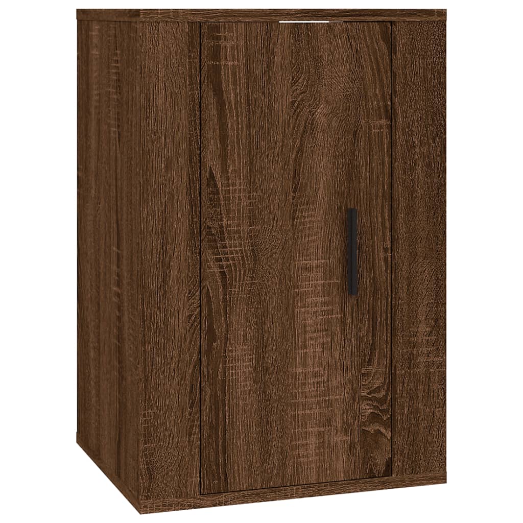 Vegghengt TV-benk brun eik 40x34,5x60 cm